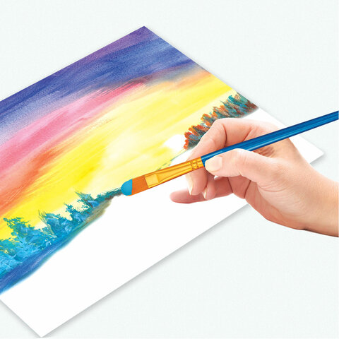 Кисти набор 10 шт., синтетика, синие, № 2/0-8 (Круглые; Овальные; Плоские; Лайнеры), WBZ (ВБЗ), 201085