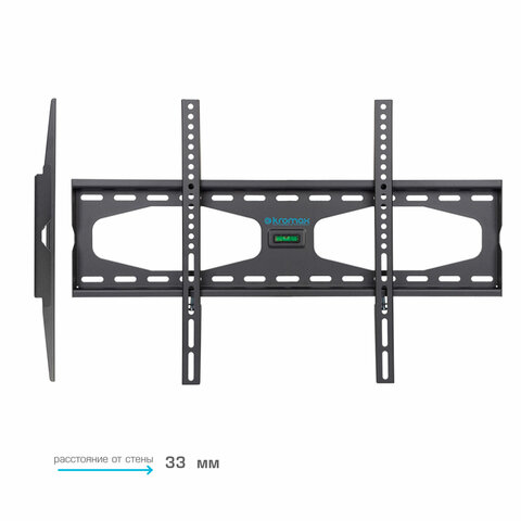 Кронштейн-крепление для ТВ настенный KROMAX STAR-11, VESA 75-600/400, 32-65", 0 степеней свободы, до 50 кг, серый, 20159