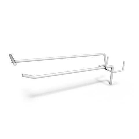 Крючки металлические с ценникодержателями на перфорированную стойку, КОМПЛЕКТ 10 шт., 505591