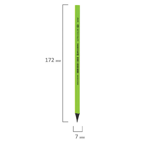 Карандаш чернографитный BRAUBERG "ULTRA COLOR", 1 шт., HB, пластиковый, 181707