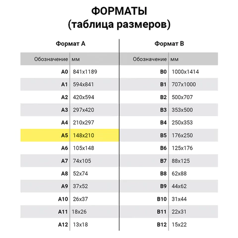 Бумага офисная МАЛОГО ФОРМАТА (148х210), А5, 80 г/м2, 500 л., марка С, STAFF "Profit", 146% (CIE), 110446