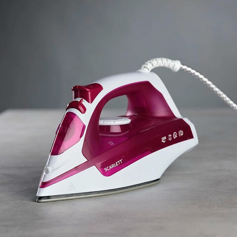 Утюг SCARLETT SC-SI30K25, 2200 Вт, керамическое покрытие, антинакипь, самоочистка, розовый