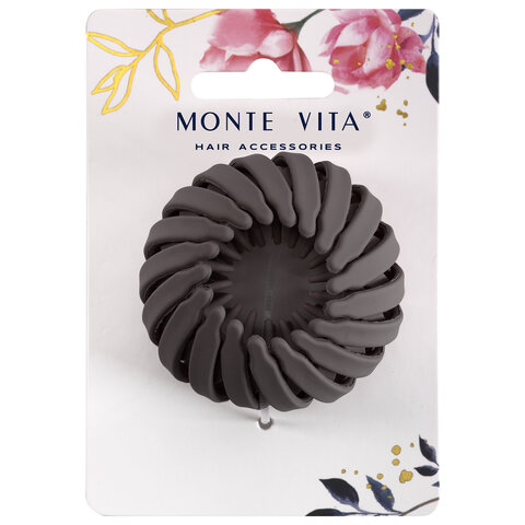 Заколка для волос, для хвоста и пучка, диаметр 6 см, soft-touch, АССОРТИ, MONTE VITA (МОНТЕ ВИТА), 457127