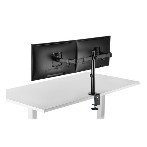 Кронштейн для двух мониторов настольный VESA 75х75, 100х100, 17"-32", до 16 кг, SONNEN STATIC, 455943