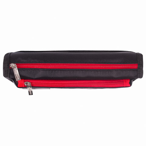 Пенал мягкий ЮНЛАНДИЯ, 2 отделения, полиэстер, "Speed car", черный, 21х6х9 см, 270273