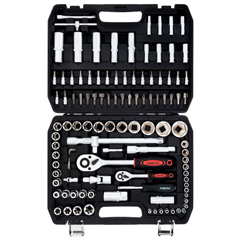 Набор инструментов для автомобиля, 108 предметов, пластиковый кейс, RABBITEX (РАББИТЕКС), 671339