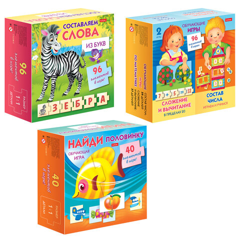 Игра обучающая "Изучаем и играем" АССОРТИ, 180х180 мм, HATBER