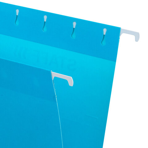 Подвесные папки А4 (350х240 мм), до 80 л., КОМПЛЕКТ 10 шт., синие, картон, STAFF, 270928