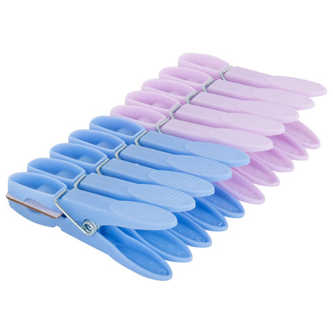 Прищепки бельевые 7,3 см, КОМПЛЕКТ 10 штук, пластик, ассорти, PRIMILA (ПРИМИЛА) CLASSIC, 700516