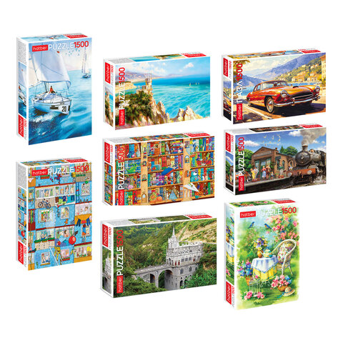 Пазл картонный 1500 элементов АССОРТИ, 670х480 мм, HATBER