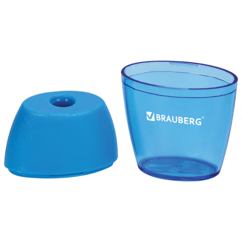 Точилка BRAUBERG "Diamond", с контейнером, овальная, в дисплее, ассорти, 222491