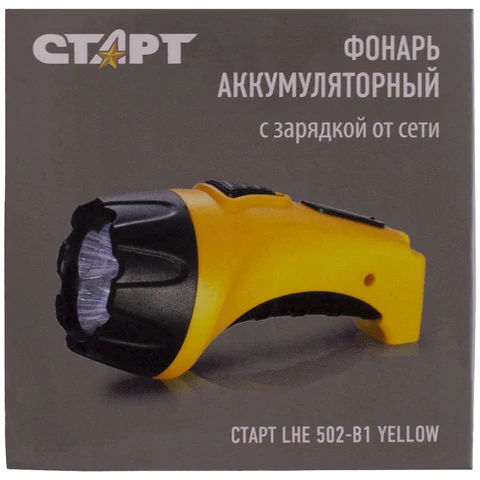 Фонарь аккумуляторный СТАРТ 4хLED, выдвижная вилка, заряд от сети, LHE 502-B1, 11999