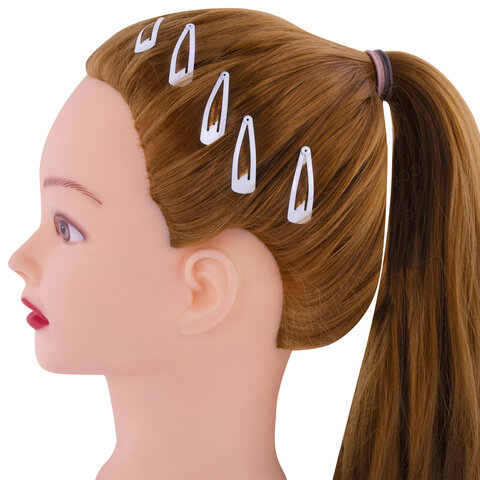 Заколки для волос НАБОР 10 шт., 4 см, клик-клак, глянцевый черный, перламутровый белый, MONTE VITA (МОНТЕ ВИТА), 457085