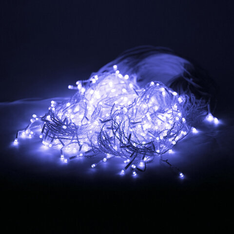 Электрогирлянда-бахрома уличная 25х0,7 м, 400 LED, холодный белый, 220 V, контроллер, ЗОЛОТАЯ СКАЗКА, 592552