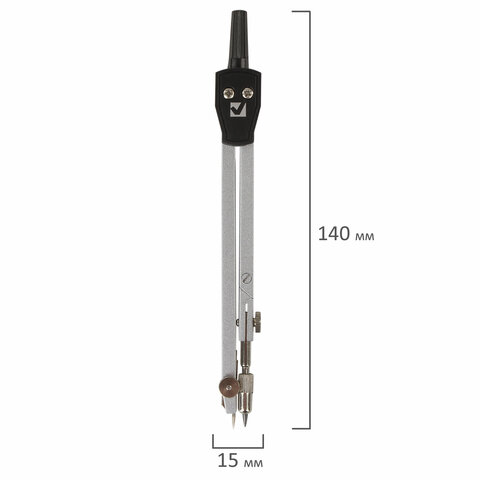 Готовальня BRAUBERG "Architect", 2 предмета: циркуль 140 мм со сгибаемой ножкой, точилка, пенал с подвесом, 210322