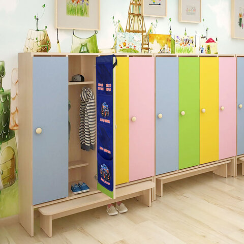 Кармашки-органайзер в шкафчик для детского сада ЮНЛАНДИЯ, увеличенный размер, 26х80 см, "Monster truck", 273282