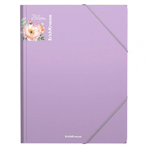 Папка на резинках ERICH KRAUSE "Matt Pastel Bloom", до 300 листов, ассорти, 600 мкм, 61202