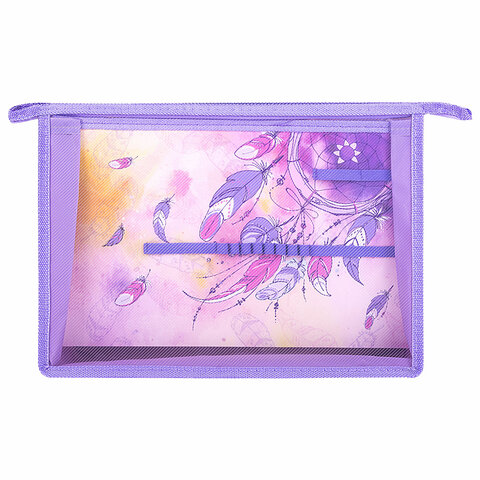 Папка для труда на молнии BRAUBERG А4, 2 отделения, органайзер, "Dreamcatcher", 270978