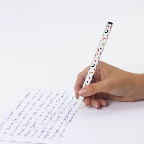 Ручка шариковая BRAUBERG SOFT TOUCH GRIP "CONFETTI", СИНЯЯ, мягкое покрытие, узел 0,7 мм, 143723