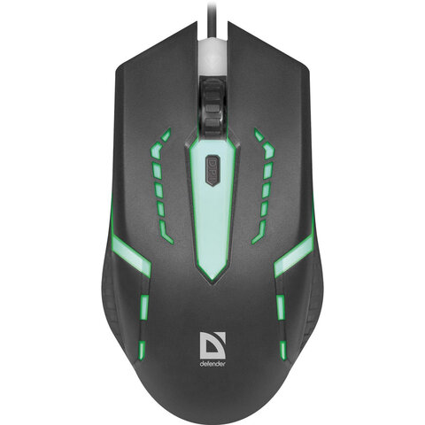 Мышь проводная DEFENDER Flash MB-600L, 800-1200 dpi, 4 кнопки + 1 колесо-кнопка, оптическая, черная, 52600