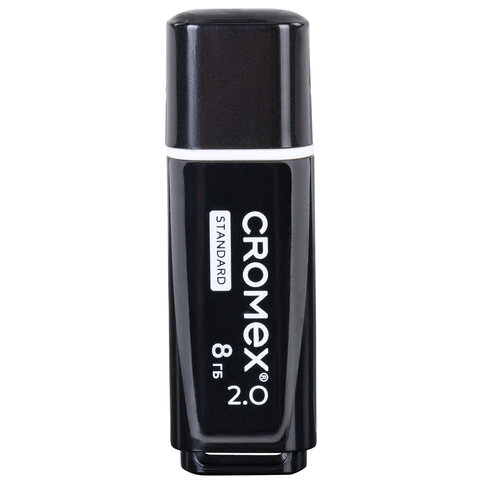 Флеш-диск 8 GB, CROMEX (КРОМЕКС) Standard USB 2.0, черный, 514157