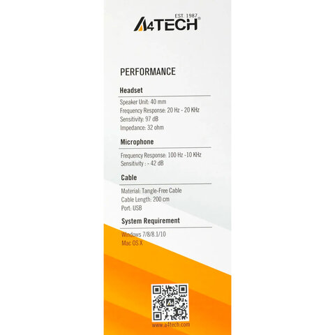 Наушники с микрофоном (гарнитура) A4TECH HU-7P, проводные, 2 м, USB, черные, 1379906