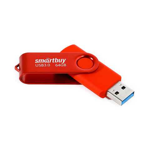 Флеш-диск 64 GB SMARTBUY Twist USB 3.0, красный, SB064GB3TWR