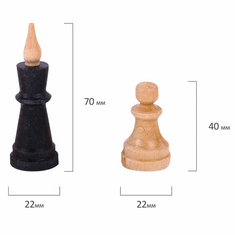 Шахматы, шашки, нарды (3 в 1), деревянные, большая доска 40х40 см, ЗОЛОТАЯ СКАЗКА, 664671