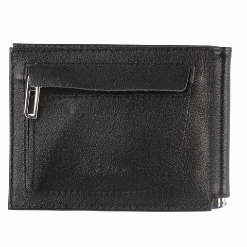 Зажим для купюр BEFLER "Грейд", натуральная кожа, тиснение, 120х86 мм, черный, Z.9.-9