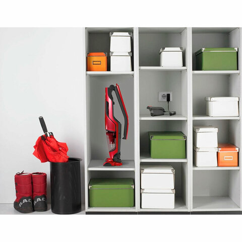 Пылесос вертикальный беспроводной GORENJE SVC252GFR 2 в 1, мощность 161 Вт, контейнер 0,5 л, красный