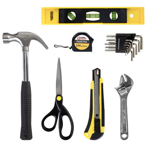 Набор инструментов универсальный, 60 предметов, пластиковый кейс, ГРАНДМАСТЕР, 671338