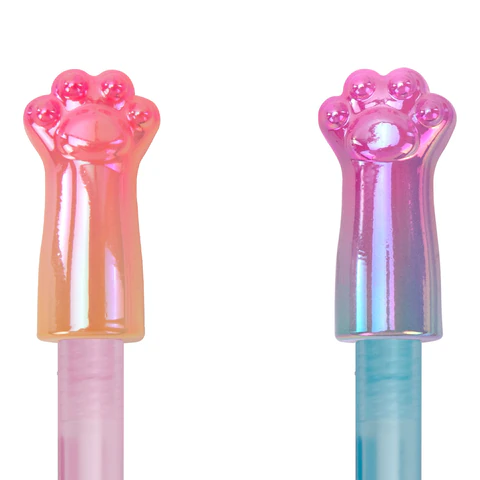 Ручка с акриловым топпером шариковая FUNSTER (ФАНСТЕР) "KITTY PAW", СИНЯЯ, ассорти, пишущий узел 0,7 мм, линия письма 0,35 мм, 144374
