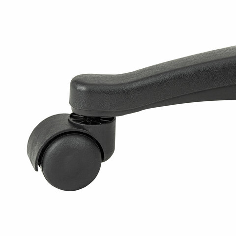 Кресло стул BRABIX "Eames MG-310 PL", пластик черный, экокожа черная, 532927