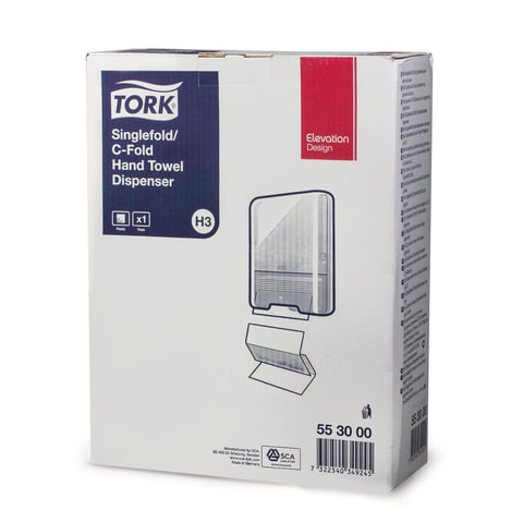 Диспенсер для полотенец TORK (Система H3) Elevation, V-сложения, белый, 553000