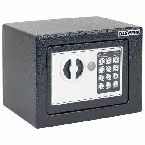 Сейф мебельный DASWERK (ДАСВЕРК) SC-170EL (170х230х170 мм), электронный замок, графит, 291338