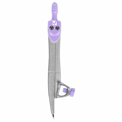 Готовальня BRAUBERG SCHOOL KIT, 11 предметов, циркуль 115 мм, циркуль 125 мм, чертежные принадлежности, лавандовый цвет, 210714