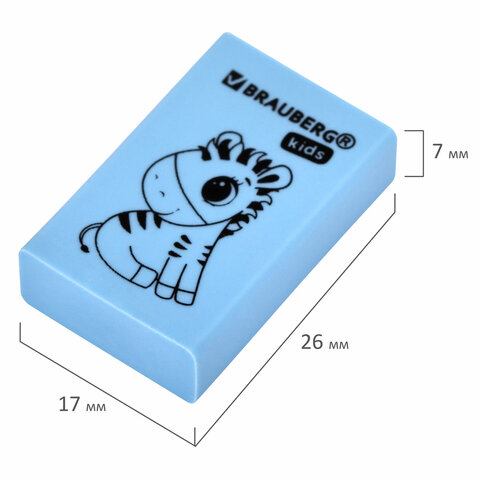 Ластик BRAUBERG KIDS "Школьный", 26х17х7 мм, прямоугольный, пастельные цвета ассорти, 271991