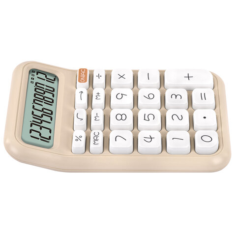 Калькулятор настольный BRAUBERG KW-500-BG (93x148 мм), 3D-кнопки, 12 разрядов, бежевый, 272955