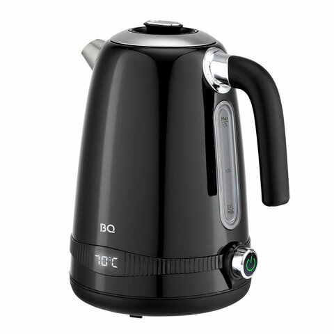 Чайник BQ (БИ-КЬЮ) KT1724SW, 1,7 л, 2200 Вт, закрытый нагревательный элемент, ТЕРМОРЕГУЛЯТОР, черный, 86195511