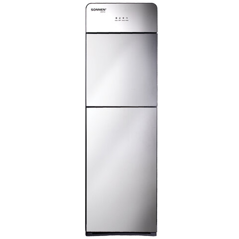 Кулер для воды SONNEN FSE-03G, напольный, нагрев/охлаждение электронное, НИЖНЯЯ ЗАГРУЗКА, 3 крана, зеркальный, 455753