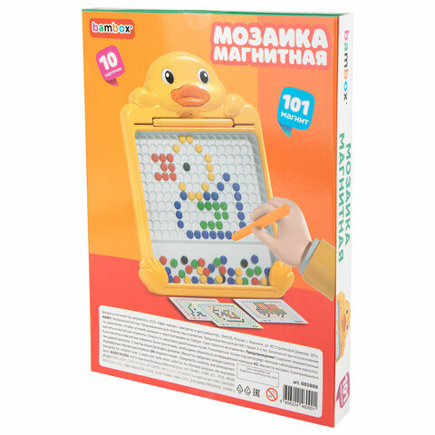 Мозаика магнитная развивающая для детей "Утенок", стилус, 101 магнит, 10 карточек, BAMBOX (БАМБОКС), 665888