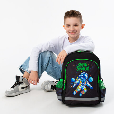 Рюкзак ПИФАГОР SCHOOL, 1 отделение, 3 кармана, "Outer space", 38x28х14 см, 273173