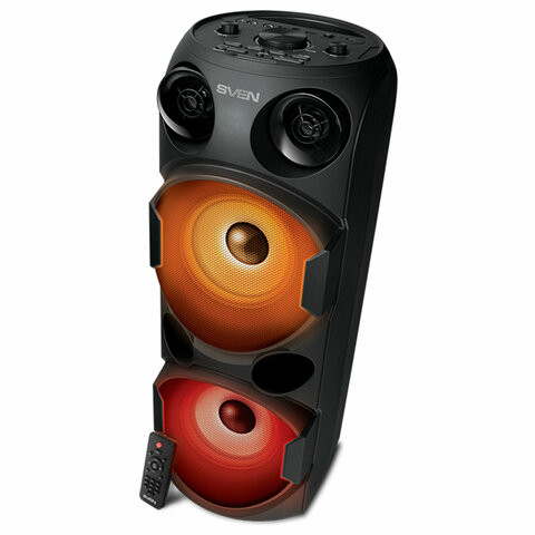 Колонка портативная SVEN PS-750, 80 Вт, TWS, Bluetooth, FM, USB, microSD, LED-дисп, черная, SV-019617