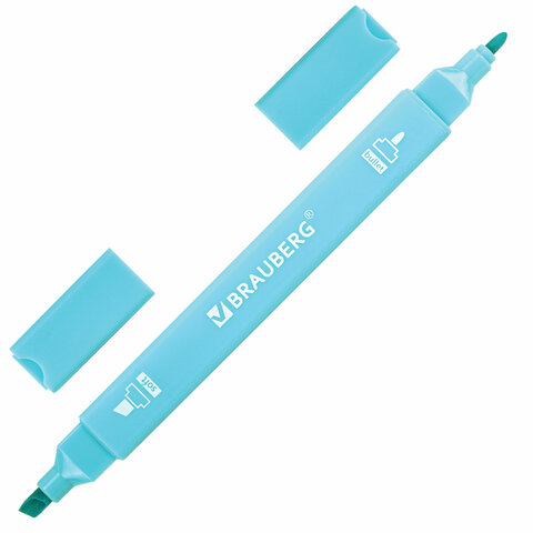 Набор текстовыделителей двусторонних 6 ПАСТЕЛЬНЫХ ЦВЕТОВ, BRAUBERG "Macaroon", линия 1-5 мм, 152513