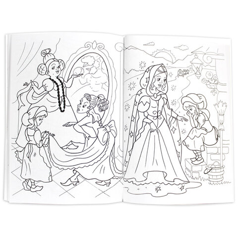 Книжка-раскраска СУПЕРРАСКРАСКА СКАЗКИ, 200х280 мм, 64 стр., ПП, 9849-5