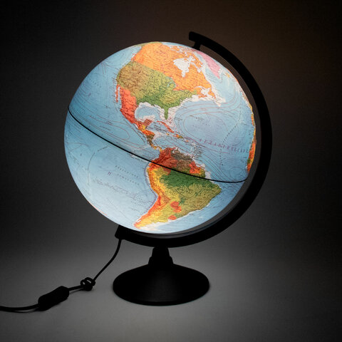 Глобус физический / политический Globen "Классик", 32 см, с подсветкой, рельефный, К013200223