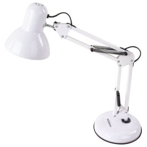 Настольная лампа-светильник SONNEN TL-005, подставка, 40 Вт, Е27, белый, высота 50 см, 237647