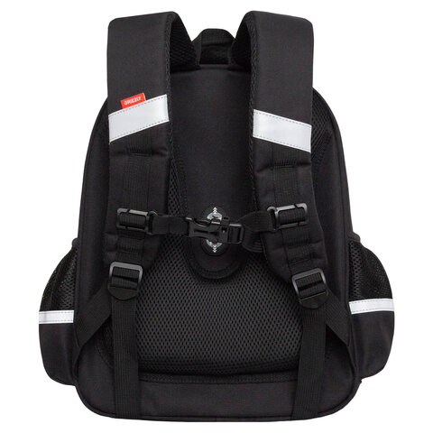 Ранец GRIZZLY анатомическая спинка, c бейджем, для мальчиков, "BLACK CAR", 36х28х20 см, RAz-587-7/1