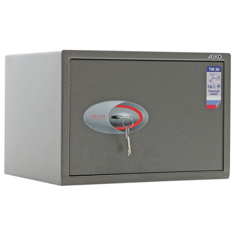 Сейф AIKO "ТМ-30", 300х440х355 мм, 16 кг, ключевой замок, полка