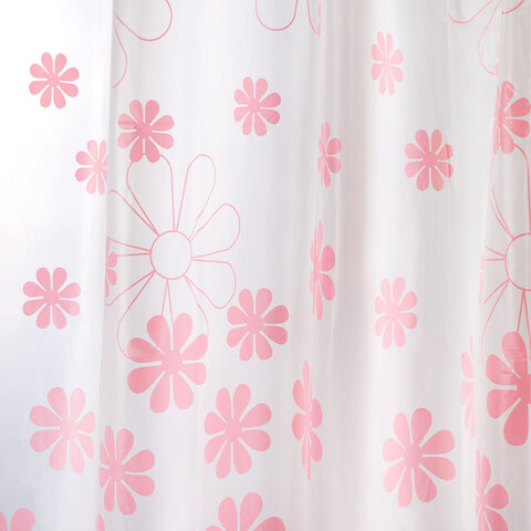 Шторка для ванной PEVA, 180х180 см, кольца в комплекте, 3 дизайна ассорти, ЦВЕТЫ, WBZ (ВБЗ), 700071